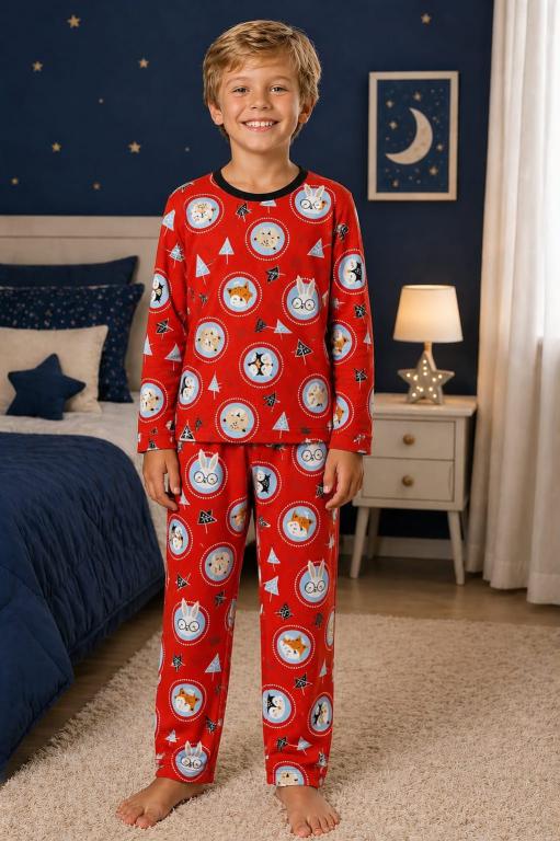 229 PIJAMA INFANTIL MASCULINO SUEDE- RAPOSA VERMELHA