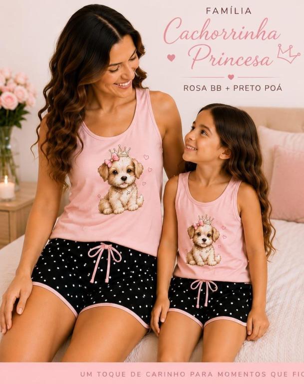 205 PIJAMA REGATA SILK - CACHORRINHA PRINCESA