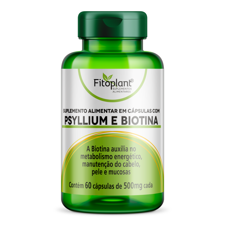 PSYLLIUM E BIOTINA 600 MG 60 CAPS  FITOPLANT