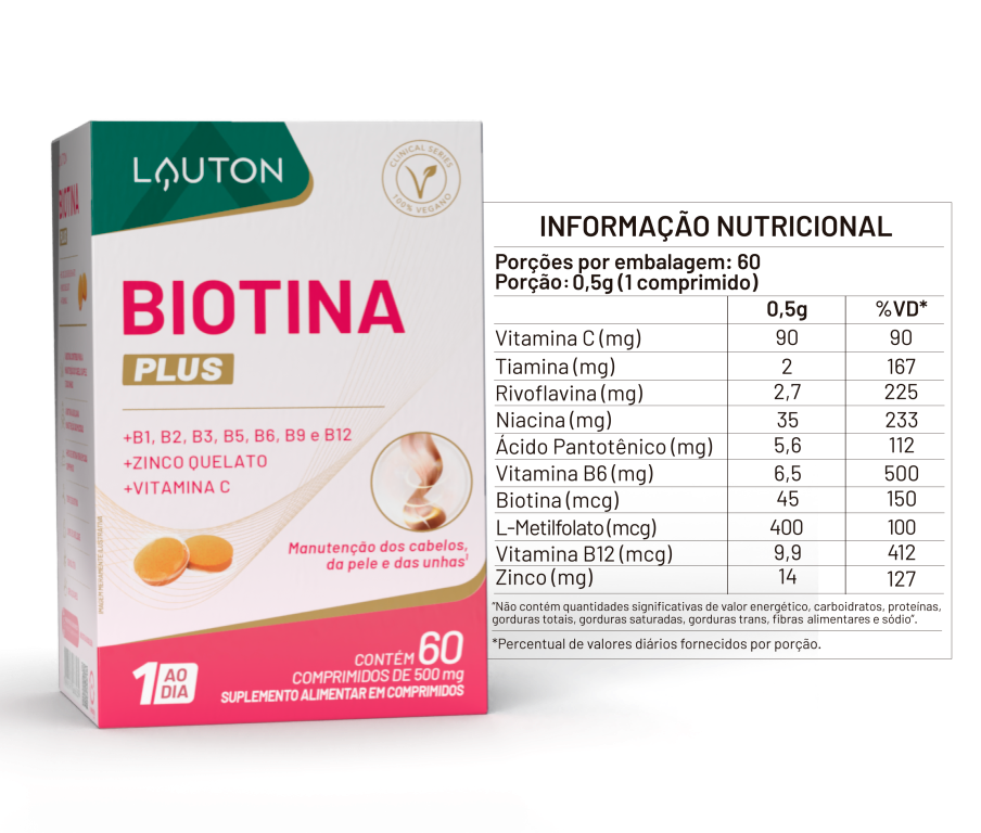 BIOTINA PLUS 60CÁPS 45mcg (1 ao dia) LAUTON