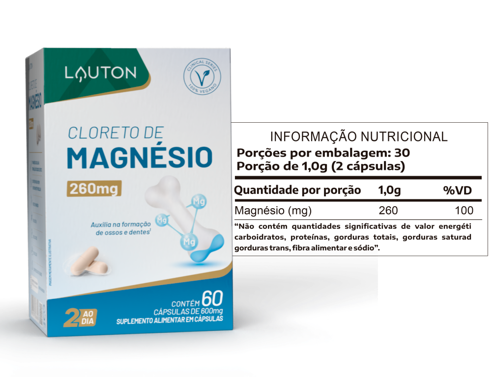 CLORETO DE MAGNÉSIO 260mg 60caps LAUTON