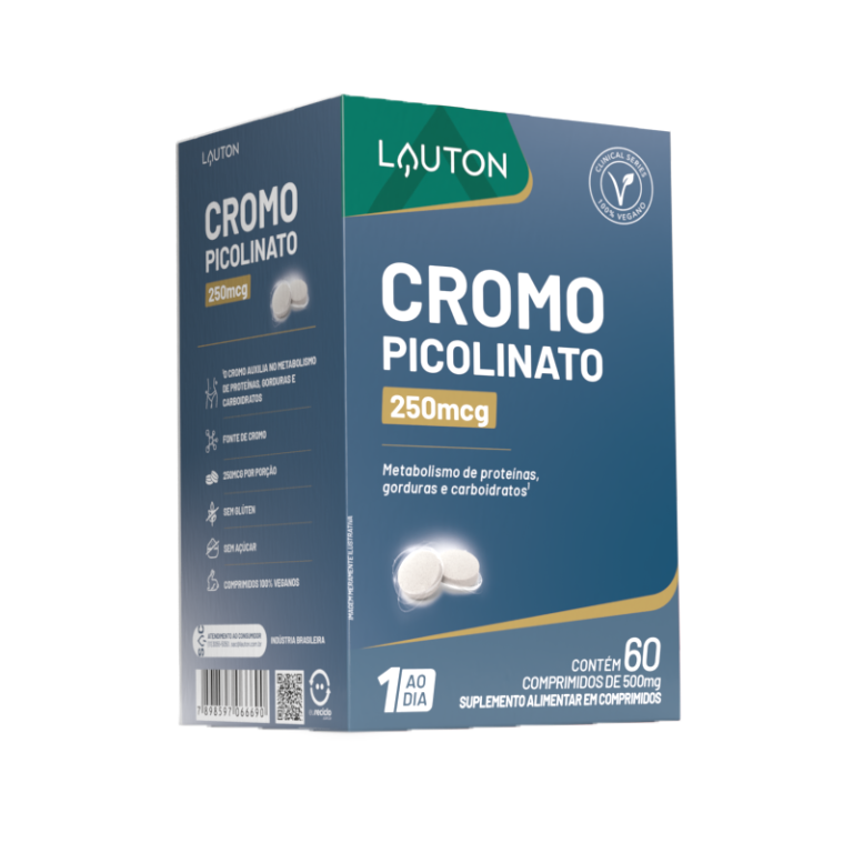 PICOLINATO  DE CROMO 250mcg 60 COMPRIMIDOS ( 1 ao dia) LAUTON