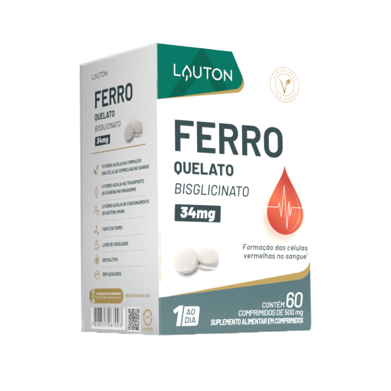 FERRO QUELATO BISGLICINATO 34mg 60 COMP (1 ao dia) LAUTON