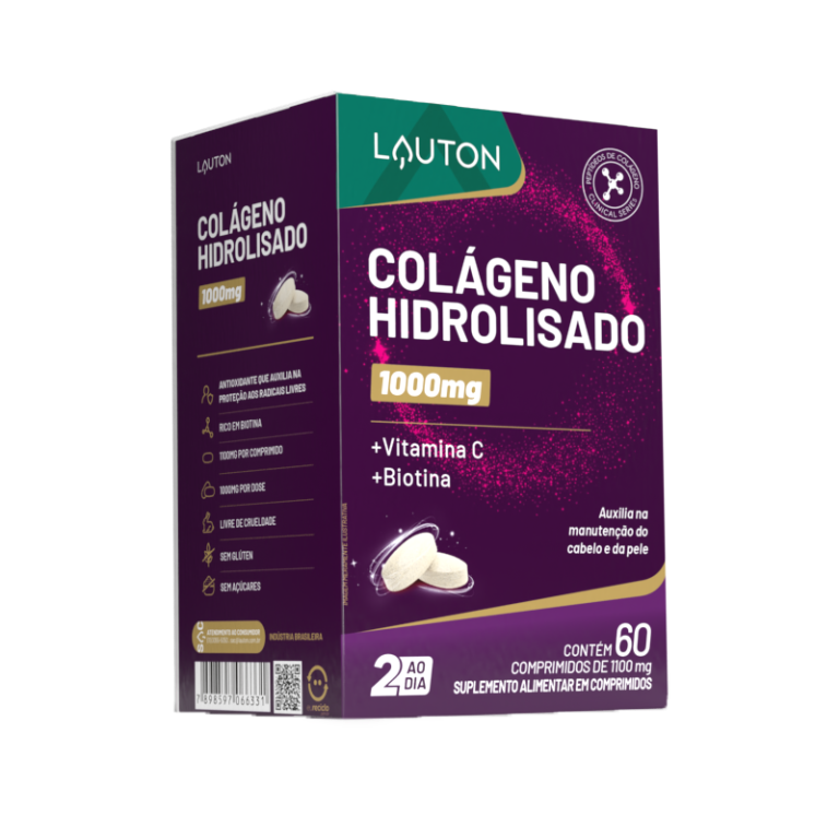 COLÁGENO HIDROLISADO + BIOTINA (45mcg) 1000mg 60 COMP LAUTON
