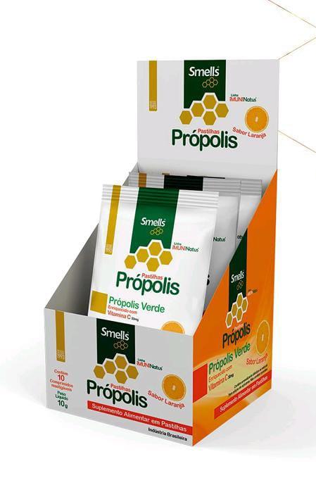 PASTILHA PRÓPOLIS MASTIGÁVEL SABOR LARANJA DP C/ 12