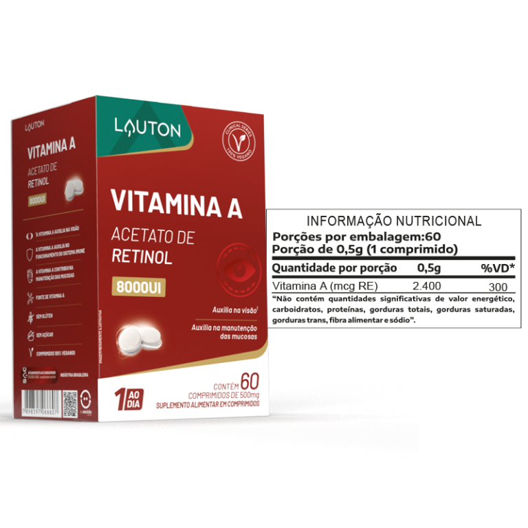 VITAMINA A 8000UI 60 COMPRIMIDOS (1 AO DIA) LAUTON