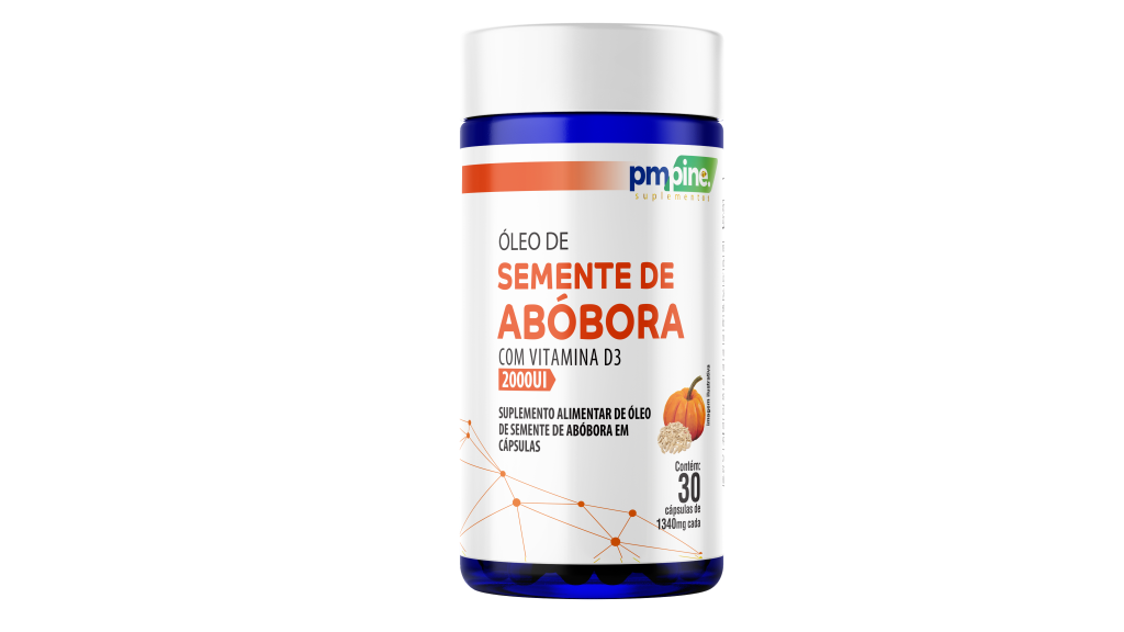 ÓLEO DE SEMENTE DE ABÓBORA + VIT D3 1340mg 30caps (1 AO DIA)
