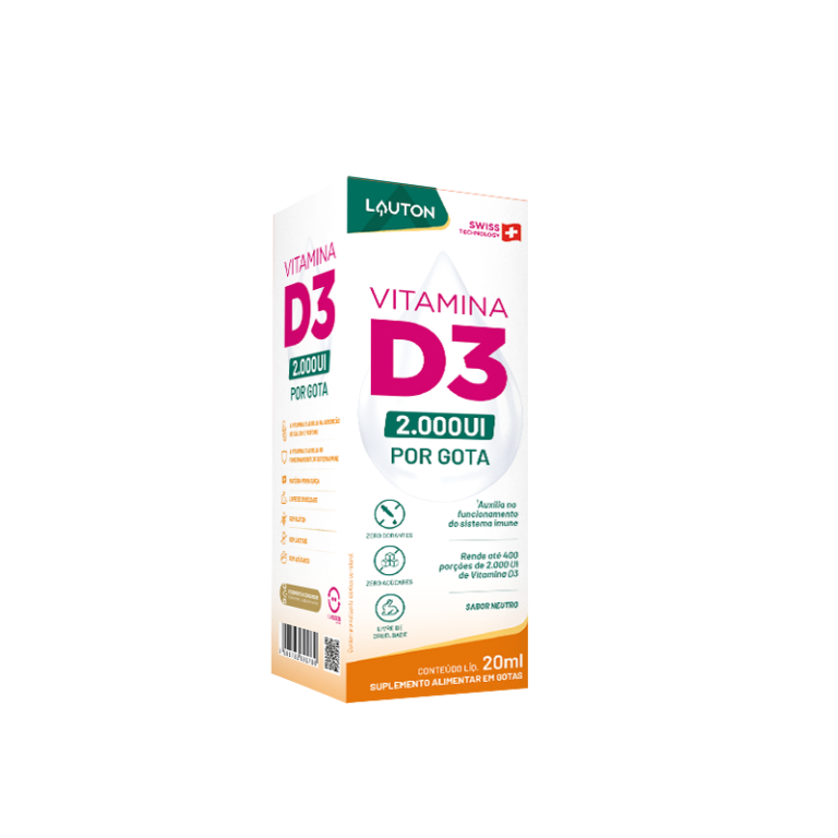 VITAMINA D3 PURA EM GOTAS 20ml LAUTON