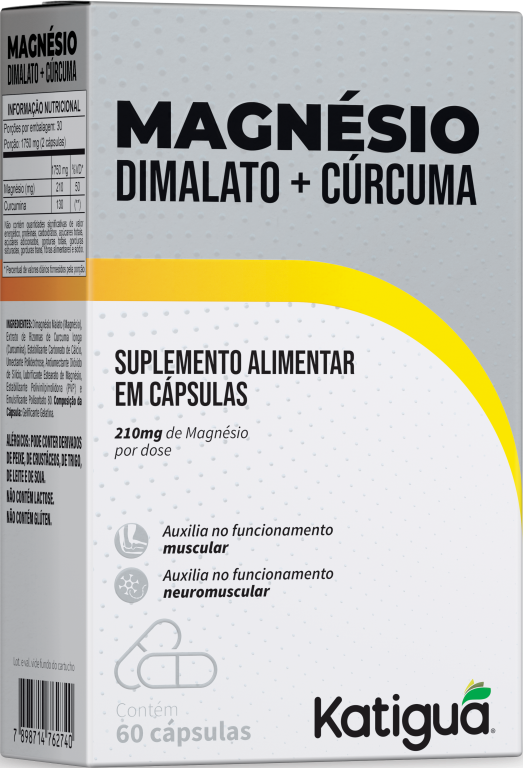 MAGNESIO DIMALATO + CURCUMA 210MG 60CAPS KATIGUA