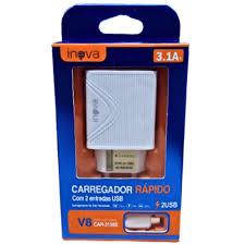 CARREGADOR FONTE C/CABO V8 3.1A C/2 USB
