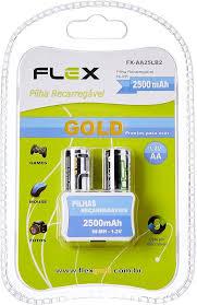 PILHA AA - FLEX RECARREGÁVEL C/2 2500 mAh