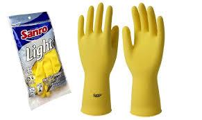 LUVA LATEX FORRADA AMARELA (G)