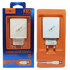 CARREGADOR IPHONE 3.1A 2 SAÍDAS USB C/CABO