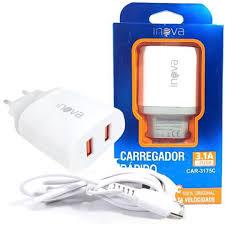 CARREGADOR TIPO C 3.1A 2 SAÍDAS USB C/CABO