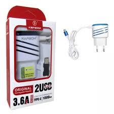 CARREGADOR TIPO C 3.6A 2 USB C/CABO