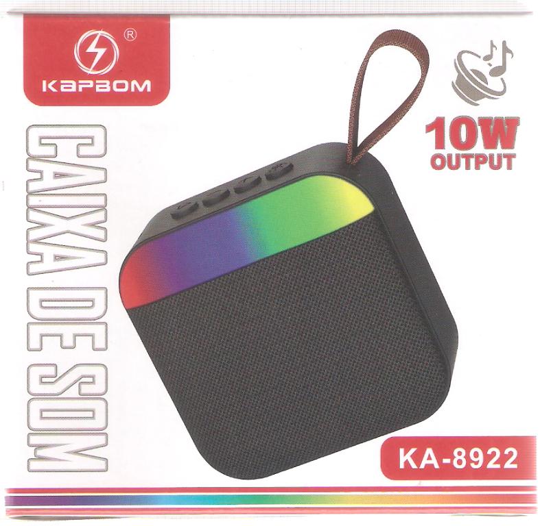CAIXA DE SOM BLUETHOOT RGB 10W KA-8922