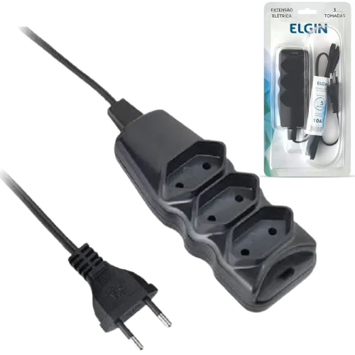 EXTENSAO ELETRICA 3 TOMADAS 2P 5M ELGIN 46REX203005M