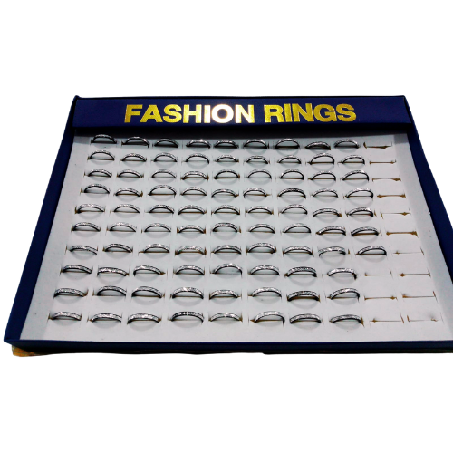 BIJUTERIA ANEL FASHION RINGS 227 PRETO E PRATEADO