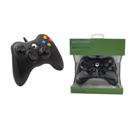CONTROLE JOYSTICK XBOX MULTILASER JS063 C/FIO