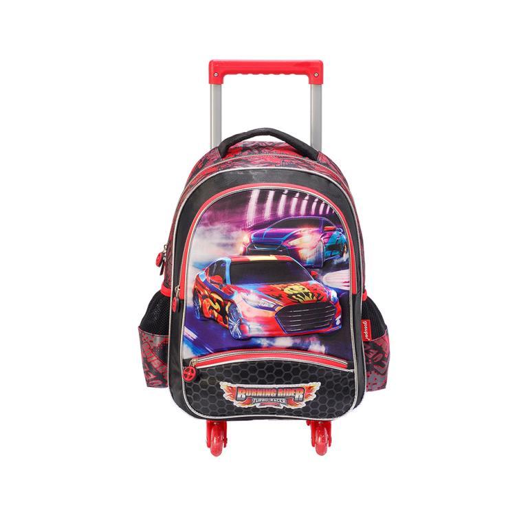 MOCHILA C/RODAS BURNING RIDER DBUR0801609 INFANTIL PRETO 16 3D