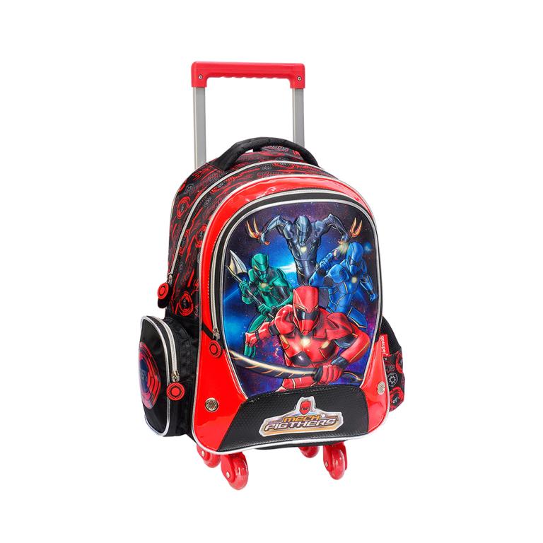 MOCHILA C/RODAS MECH FIGHTERS DMEF0805101 INFANTIL VERMELHO 16
