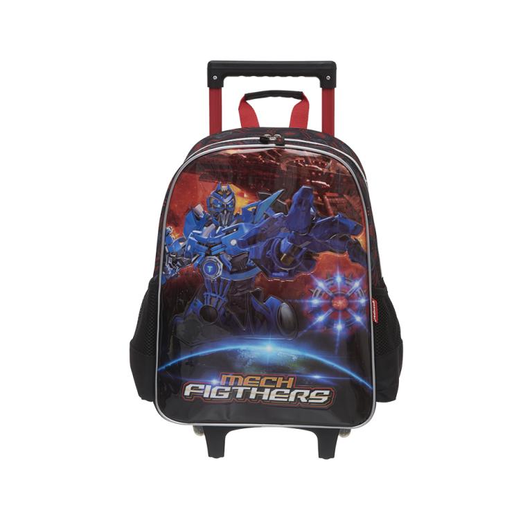 MOCHILA C/RODAS MECH FIGHTERS VMEF0807509 INFANTIL PRETO 16