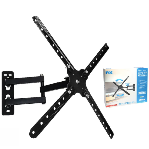 SUPORTE TV TRI-ARTICULADO - 10 A 60 - PRETO - PX-11 PIX