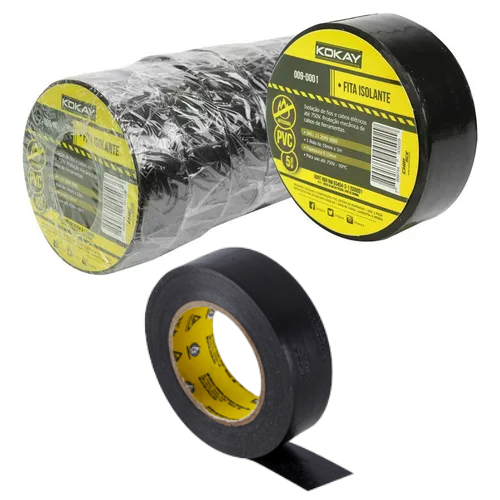 FITA ISOLANTE PRETA ANTI-CHAMA PACK 5M KOKAY 009-0001