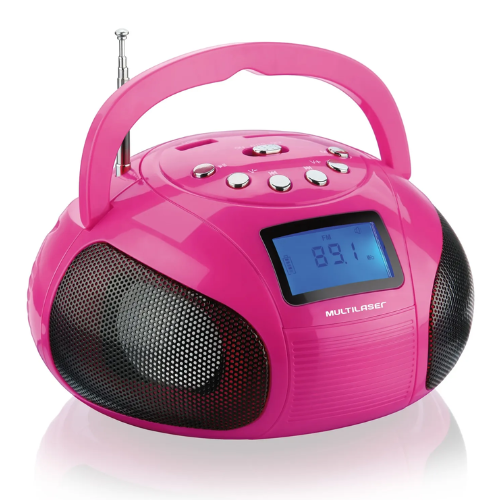 RADIO MULTILASER SP146 USB, SD, AUX, BAT, 10W, ROSA