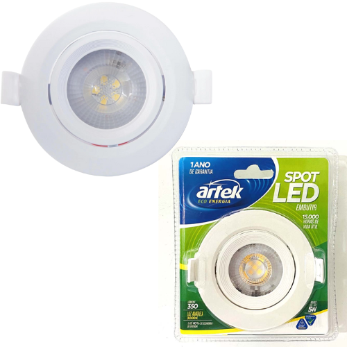 SPOT LED EMB RED 5W 100-240V 3000K LUZ AMARELA ARTEK