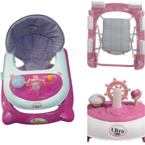 ANDADOR PARA BEBÊ ULTRA BABY, COR ROSA, CERTI DE CONFORMIDADE INMETRO ANDADORES INF IN2520425 BRINQUEDO IN2520525 CX UNT