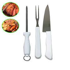 KIT CHURRASCO 3 PEÇAS 8'' BRANCO