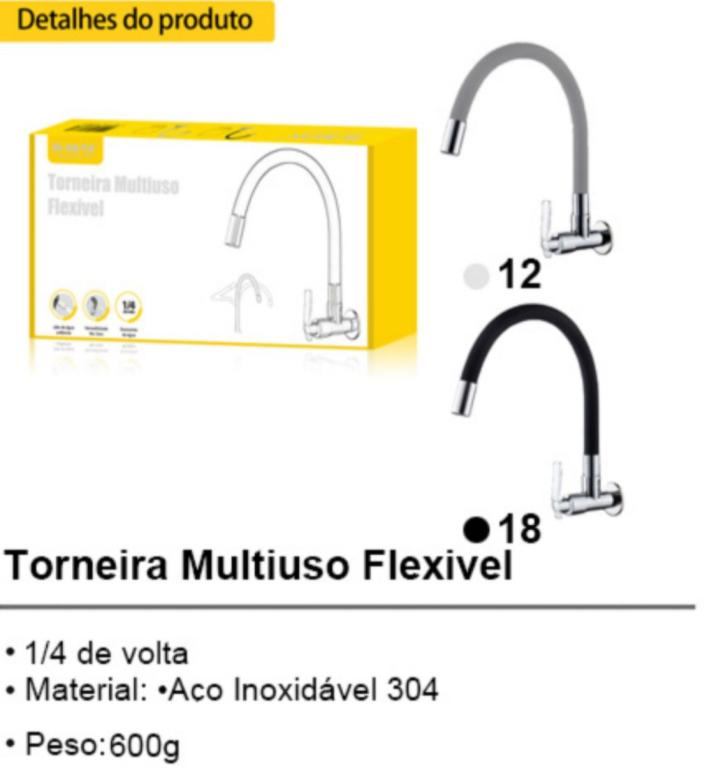 TORNEIRA PARA COZINHA/LAVATORIO -PAREDE 1/4 DE VOLTA