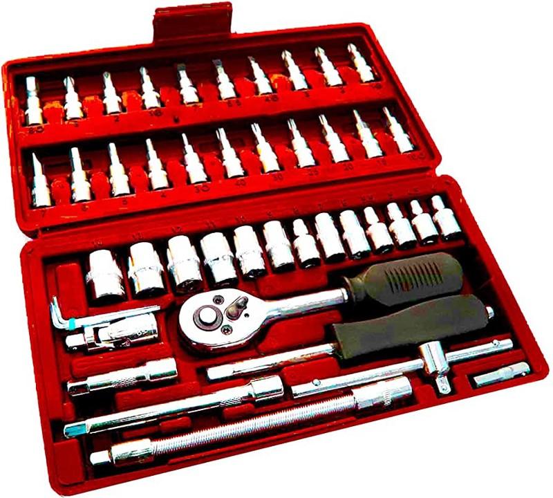 KIT CHAVES JOGO CATRACA REVERSIVEL SOQUETE 46 PÇS