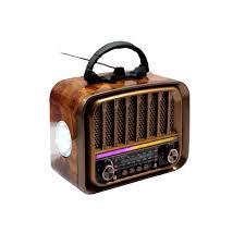 RADIO RETRO C/ LANTERNA LATERAL USB, SD E FM. BLUE.