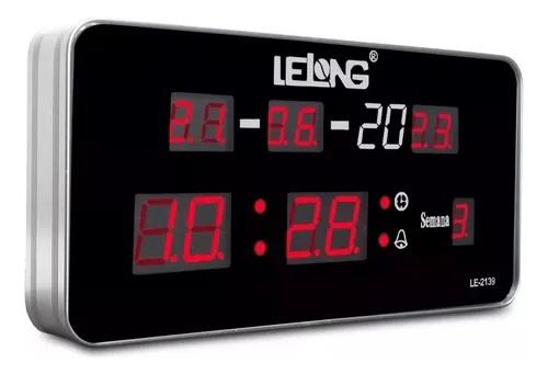 RELOGIO DE PAREDE MESA DIGITAL LED CALENDARIO ALARME  BIVOLT