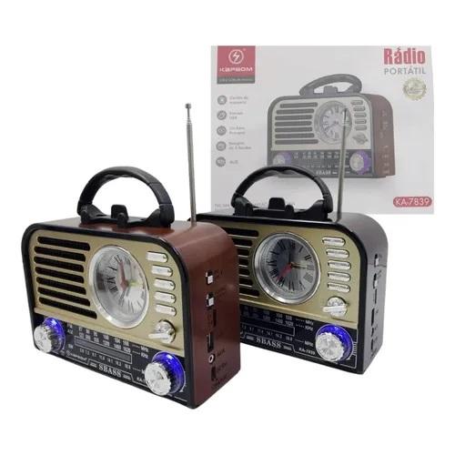 RADIO BATERIA COM RELOGIO E LANTERNA BLUETOOTH AM/FM