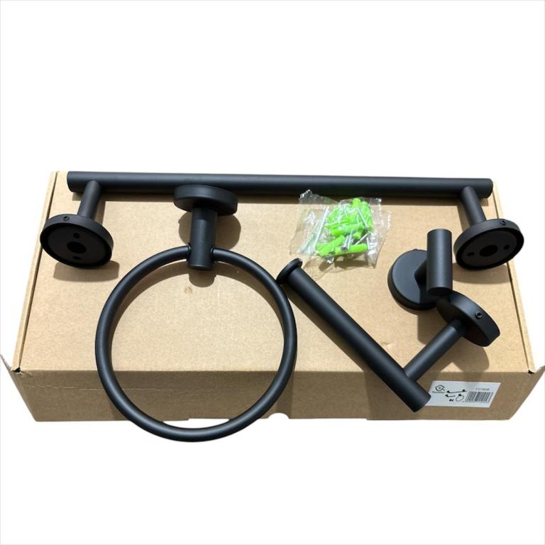 CONJUNTO BANHEIRO PRETO 5 PEÇAS INOX