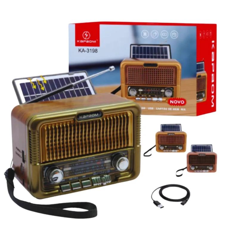 RADIO AM/FM USB BLUETOOTH C/PLACA SOLAR
