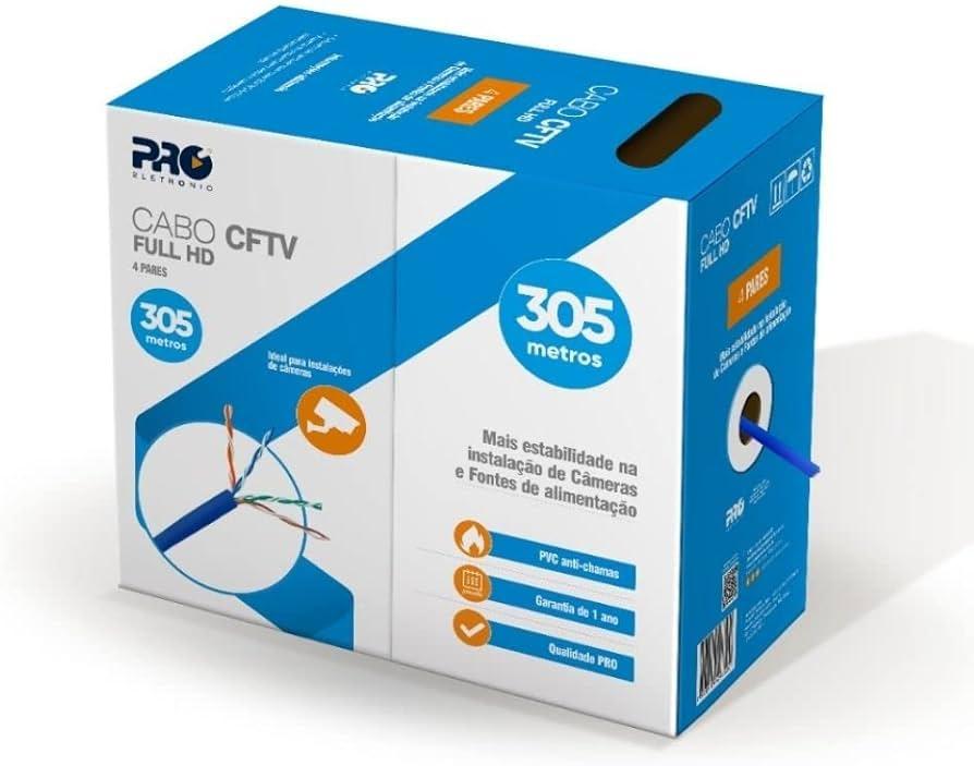 CABO CFTV - 4P - AZUL  BOX 300M AZUL