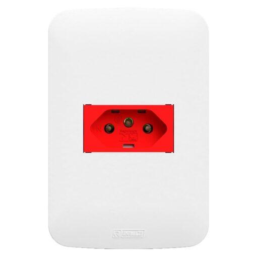 TOMADA MODULO 20A C/PLACA 4X2 VERMELHO CANOA