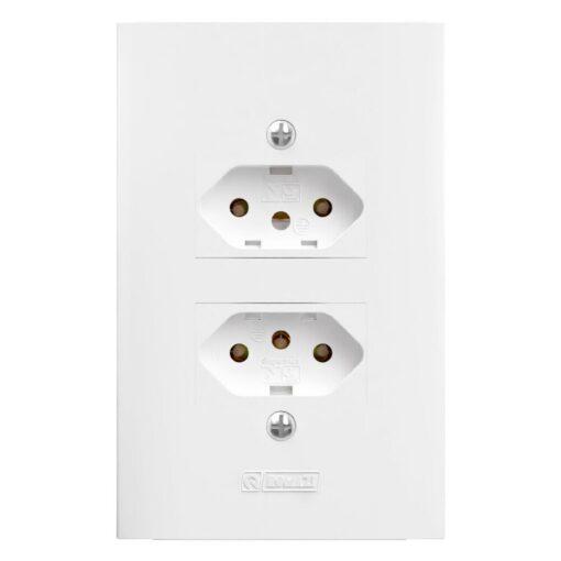 2 TOMADA 10A DISTANCIADAS ESPELHO 4X2 BRANCO DUNAS