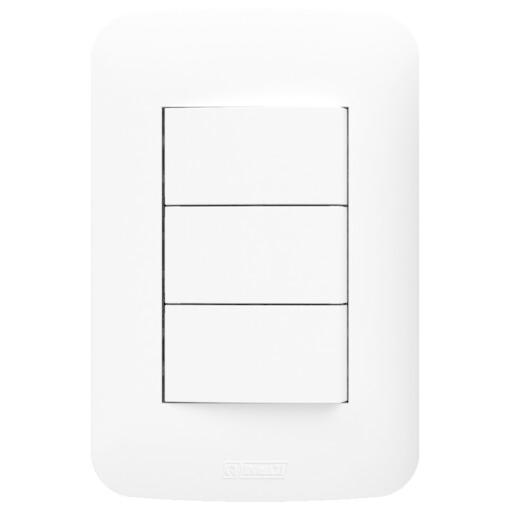 3 INTERRUPTOR MODULO SIMPLES 10A C/PLACA 4X2 BRANCO CANOA