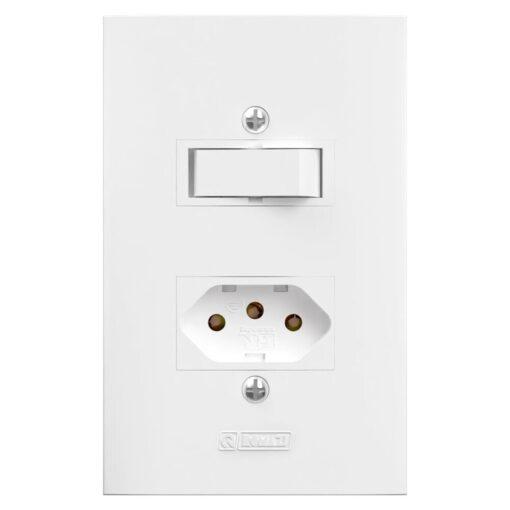 INTERRUPTOR TECLA SIMPLES+TOMADA 10A 4X2 BRANCO DUNAS