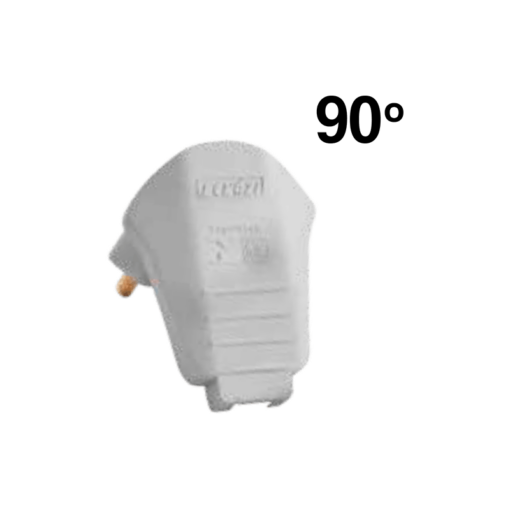 PLUGUE MACHO 2P 10A 90° BRANCO