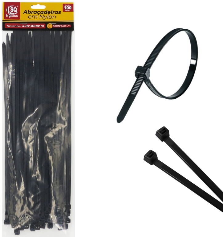 ABRACADEIRA DE NYLON 4,8X300MM SQ-3693