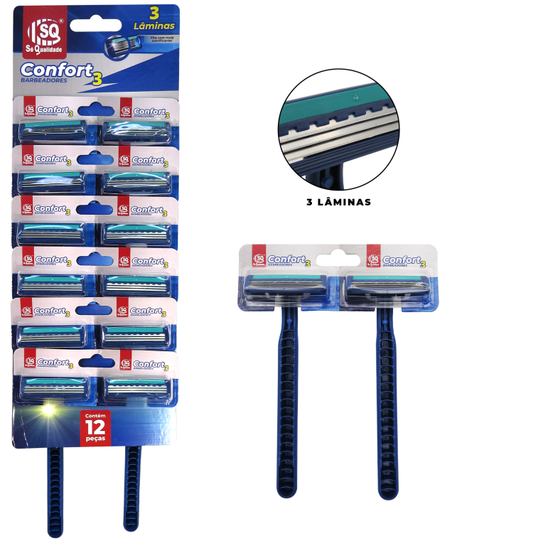 APARELHO DE BARBEAR 3 LAMINAS C/12UN SQ 4525