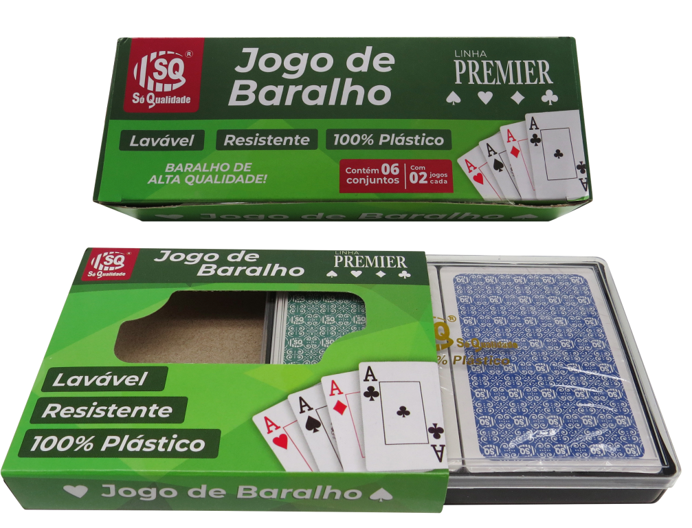 BARALHO PLASTICO 2PCS PREMIUM SQ-4153