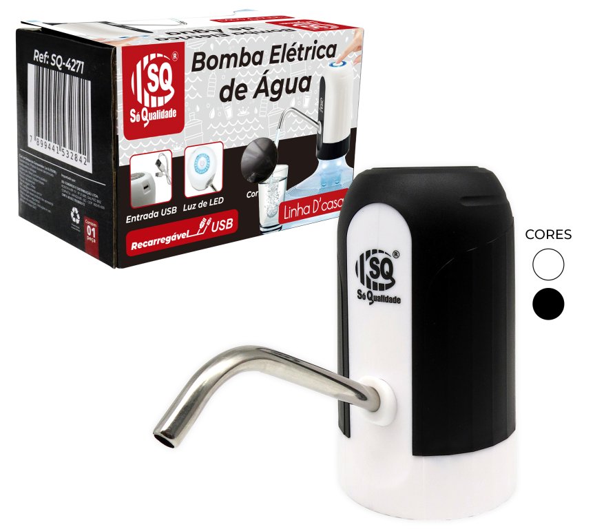 BOMBA DE AGUA RECARREGAVEL C/LUZ LED SQ-4271