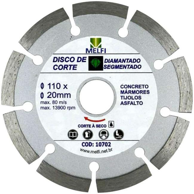 DISCO CORTE SEGMENTADO 110X20MM MELFI 10702